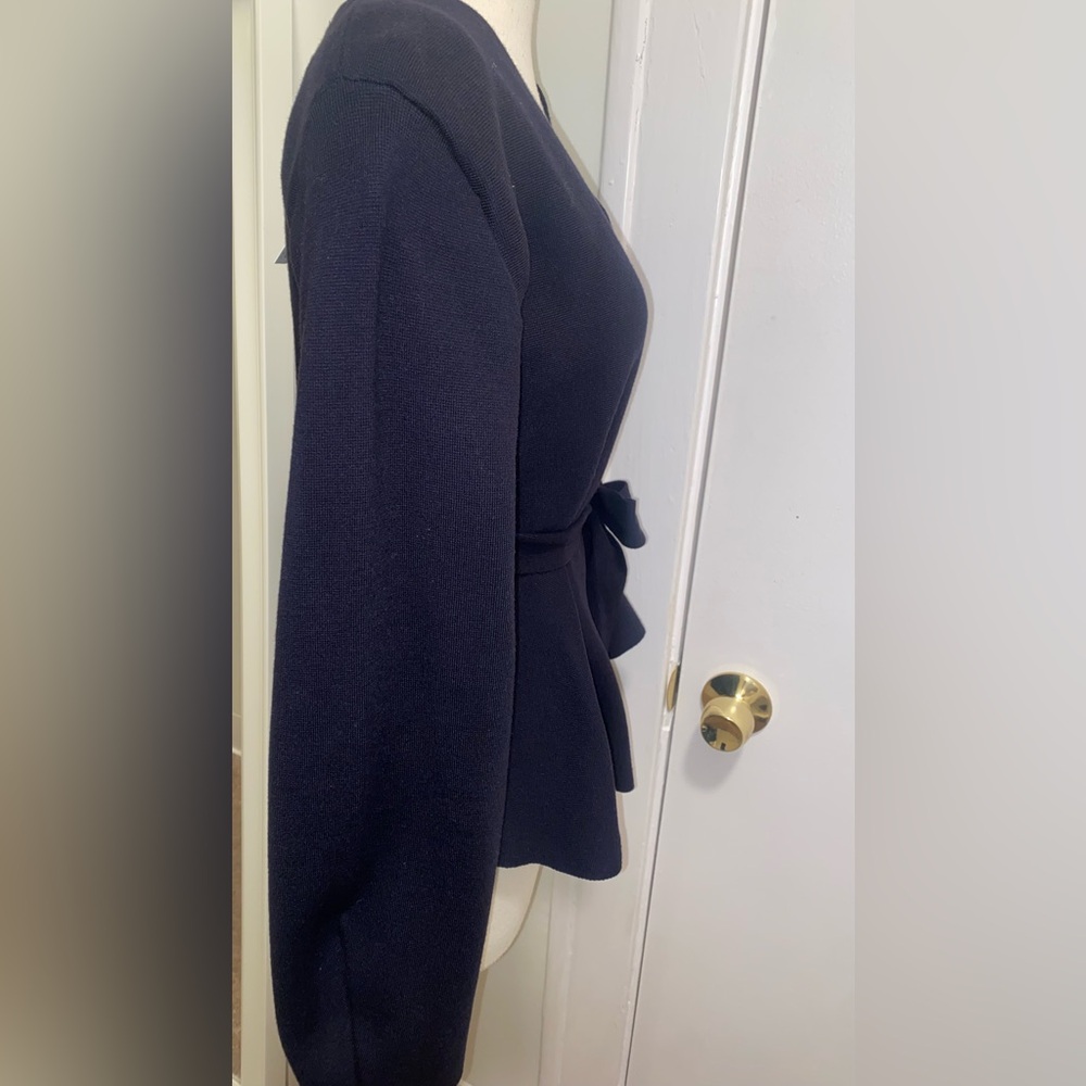ZARA Navy Wrap/Belted Cardigan - Size M - NEW - Picture 3 of 6